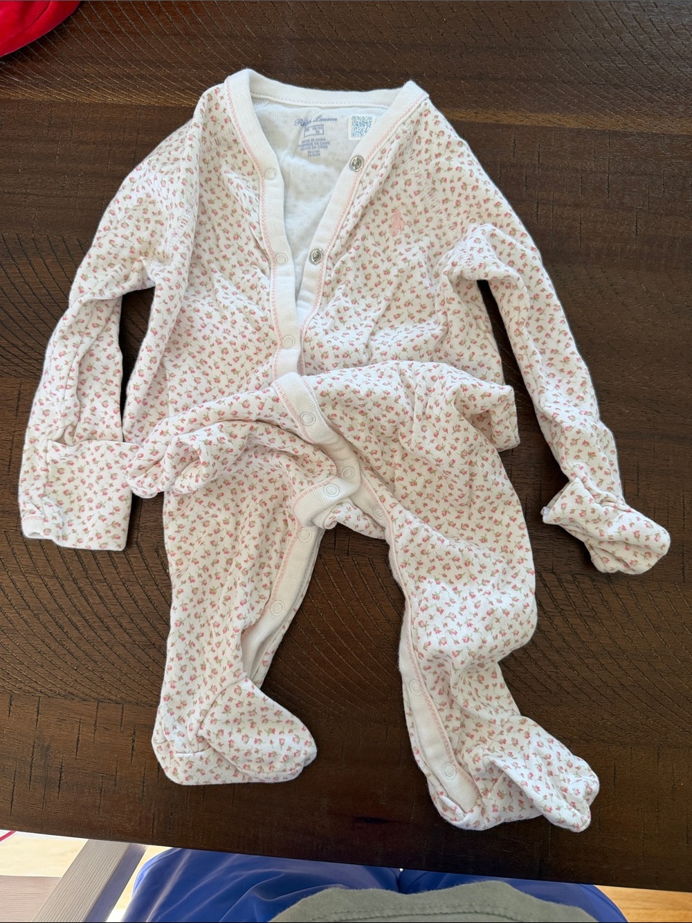 Polo by Ralph Lauren Pink Floral Footed One-Piece